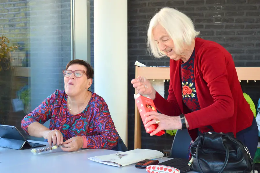 Ik zoek digitale hulp Nicole eet chocolaatjes